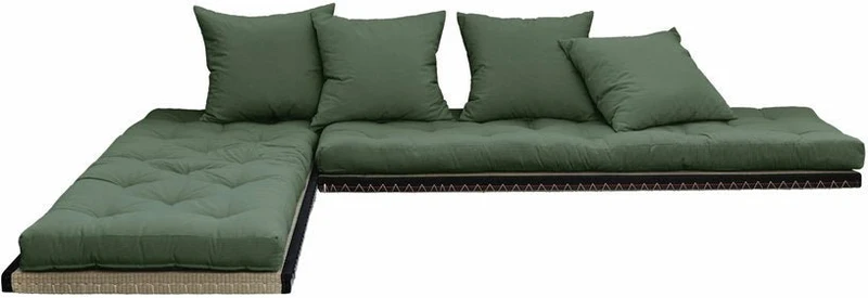 Canapé-futon olive en coton Chico Sofa - Karup Design