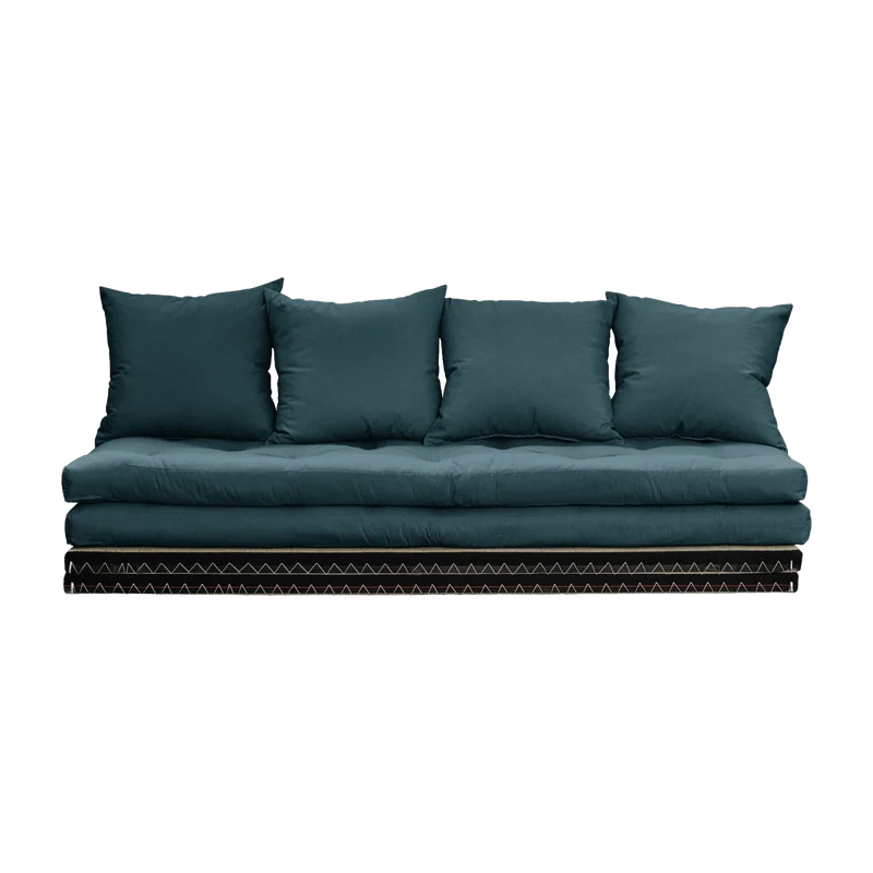 Canapé-futon bleu pétrole en coton Chico Sofa - Karup Design