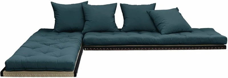 Canapé-futon bleu pétrole en coton Chico Sofa - Karup Design