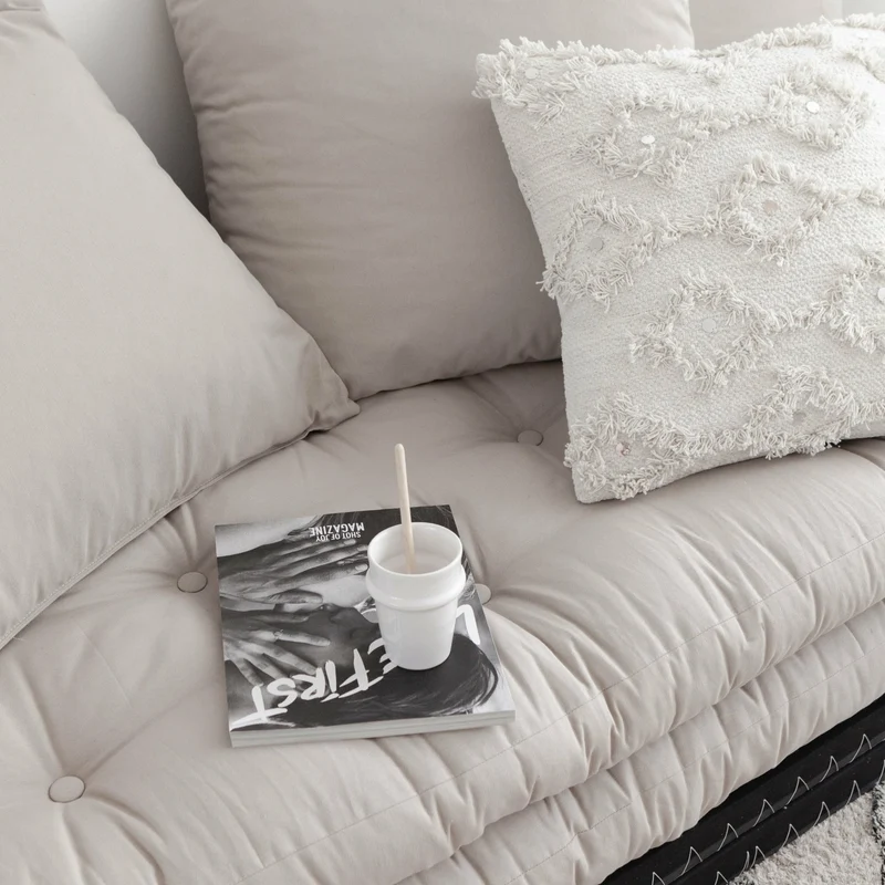 Canapé-futon bleu pétrole en coton Chico Sofa - Karup Design