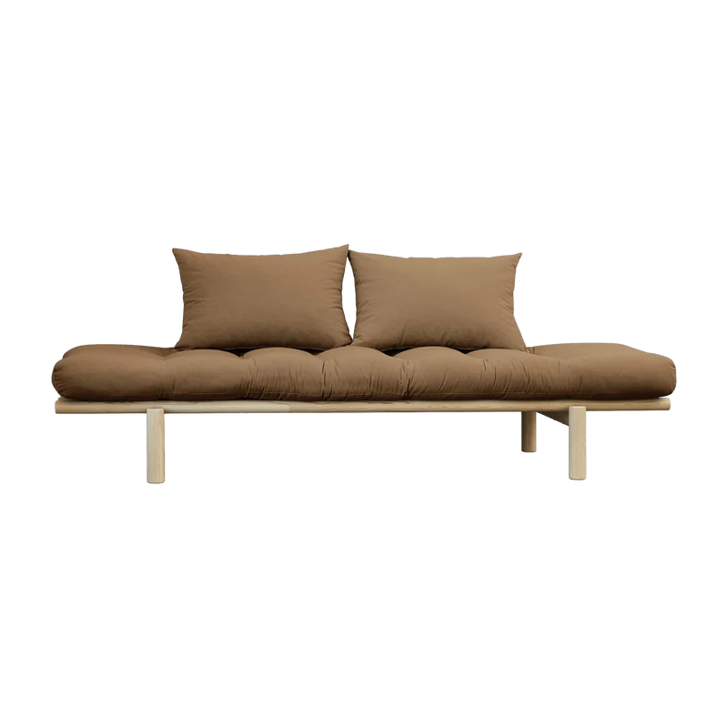 Lit de jour en bois clair et matelas mocca Pace - Karup Design