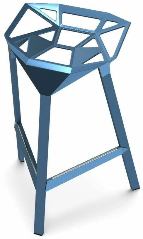 Tabouret en aluminium bleu 67 cm One - Magis