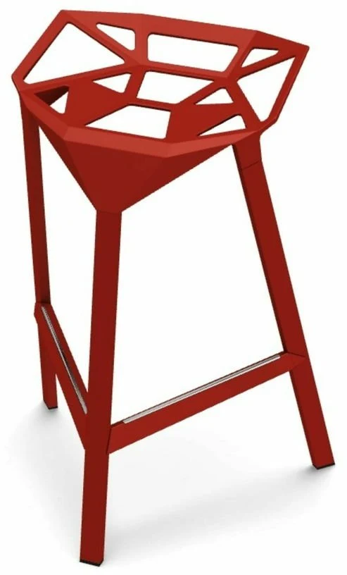 Tabouret en aluminium rouge 67 cm One - Magis