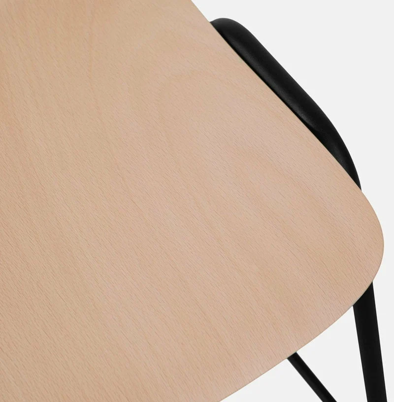 Tabouret de bar 75 cm en bois naturel et cadre noir Touchwood - Hem