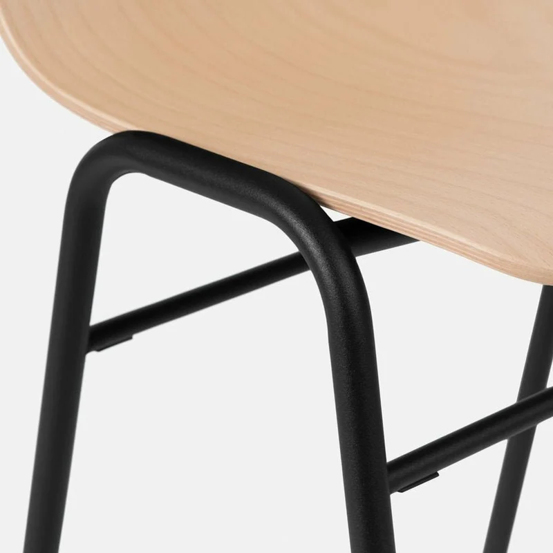 Tabouret de bar 75 cm en bois naturel et cadre noir Touchwood - Hem