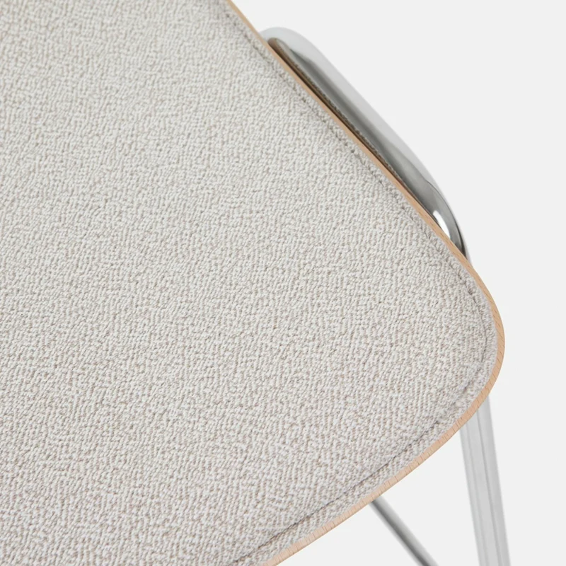 Tabouret de bar 75 cm en tissu gris et cadre argenté Touchwood - Hem