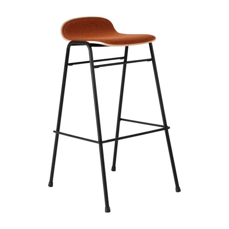 Tabouret de bar 75 cm en tissu rouge et cadre noir Touchwood - Hem