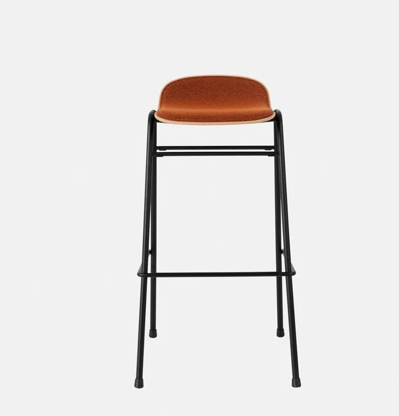 Tabouret de bar 75 cm en tissu rouge et cadre noir Touchwood - Hem