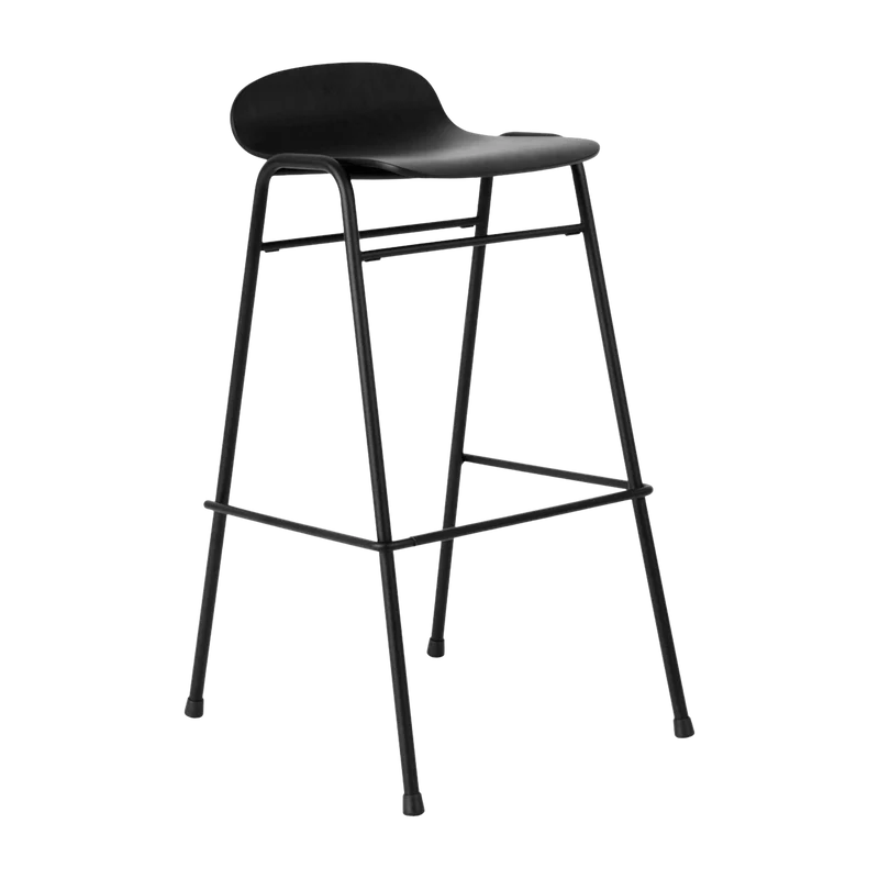 Tabouret de bar 75 cm en bois noir et cadre noir Touchwood - Hem