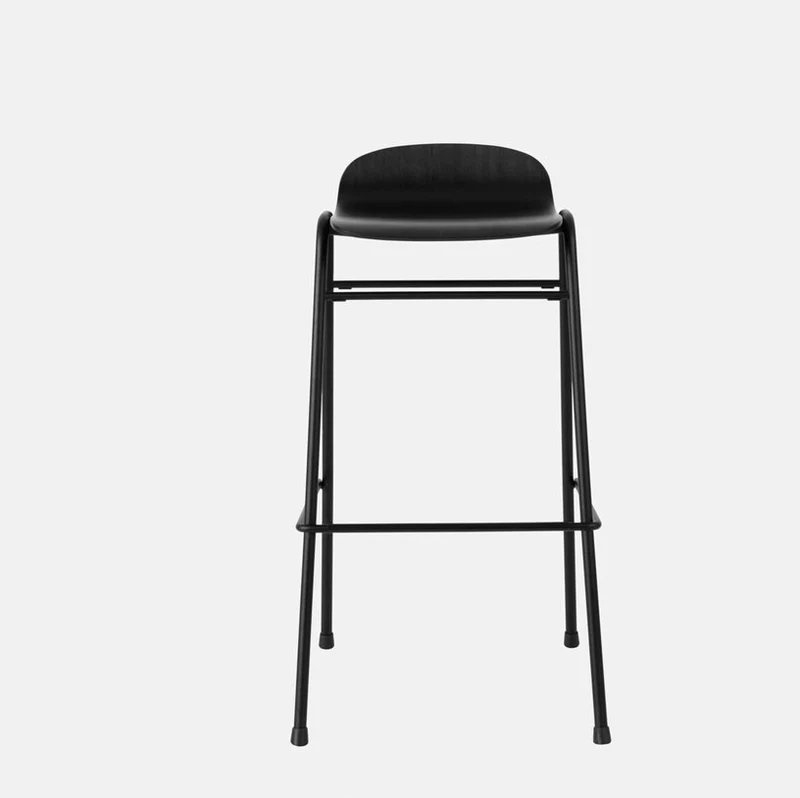 Tabouret de bar 75 cm en bois noir et cadre noir Touchwood - Hem