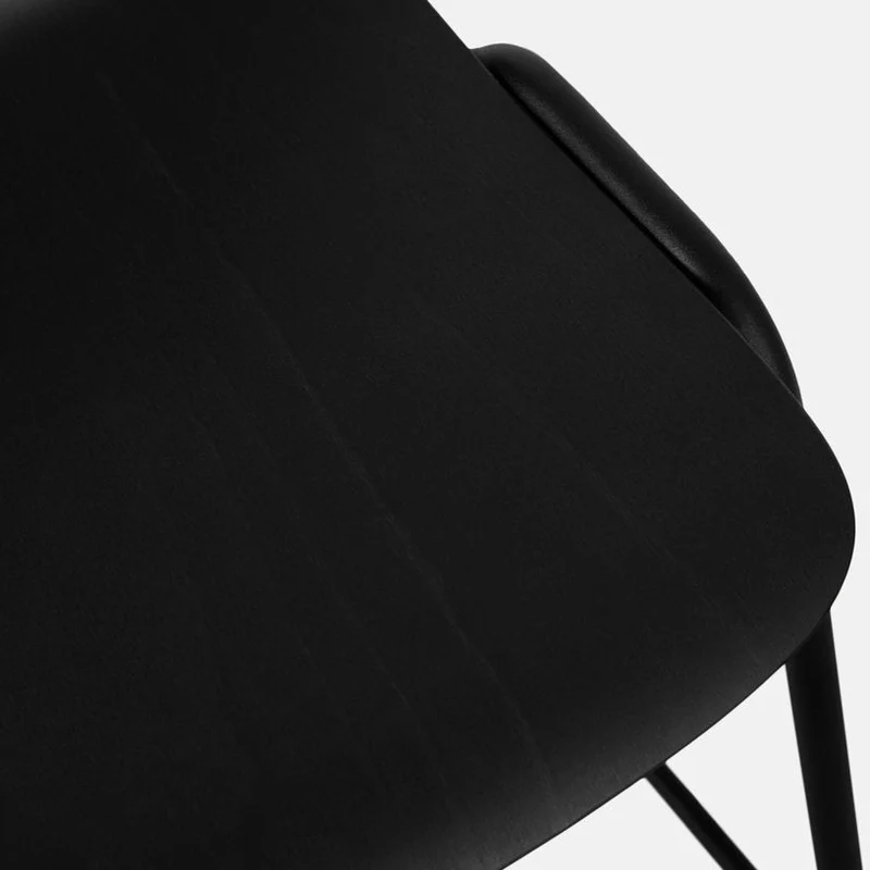 Tabouret de bar 75 cm en bois noir et cadre noir Touchwood - Hem