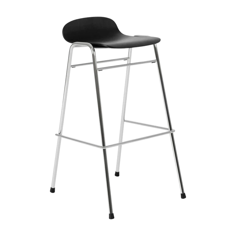 Tabouret de bar 75 cm en bois noir et cadre argenté Touchwood - Hem