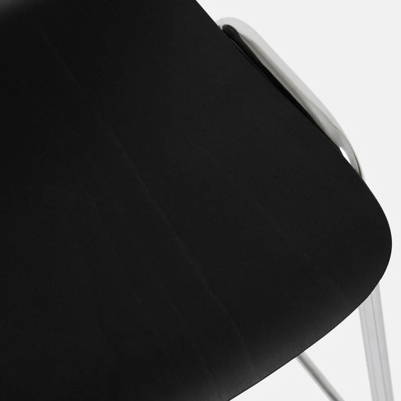 Tabouret de bar 75 cm en bois noir et cadre argenté Touchwood - Hem