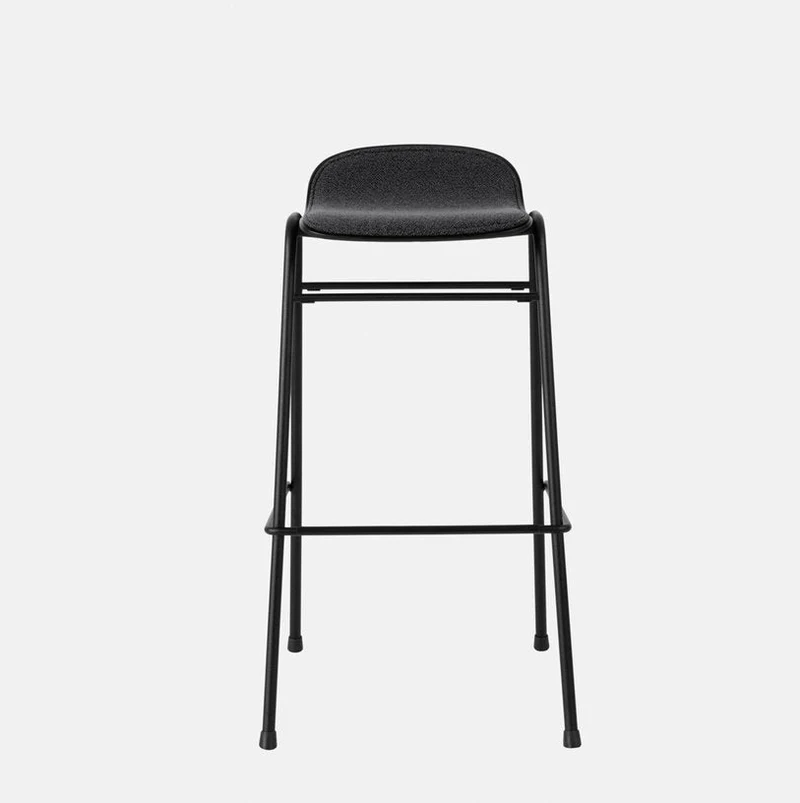 Tabouret de bar 75 cm en tissu noir et cadre noir Touchwood - Hem