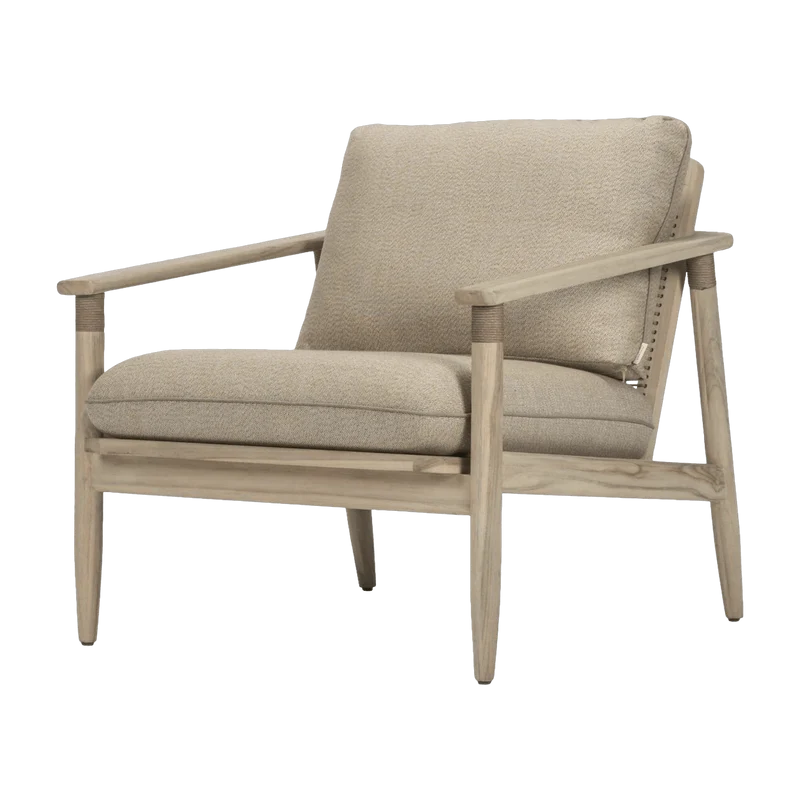 Fauteuil en teck vieilli et tissu Savane David - Vincent Sheppard