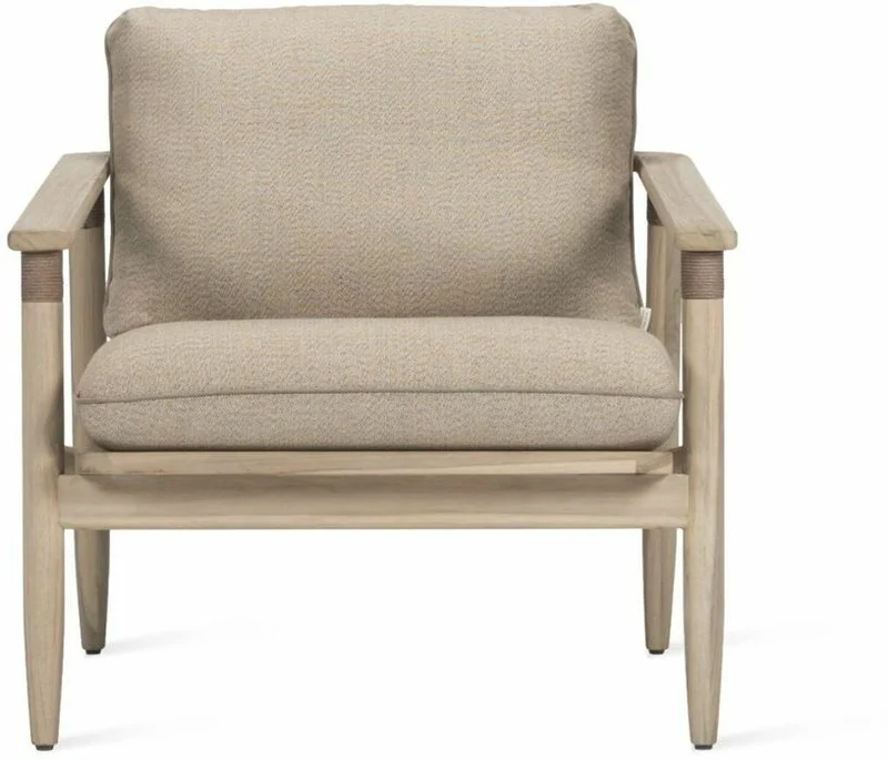 Fauteuil en teck vieilli et tissu Savane David - Vincent Sheppard