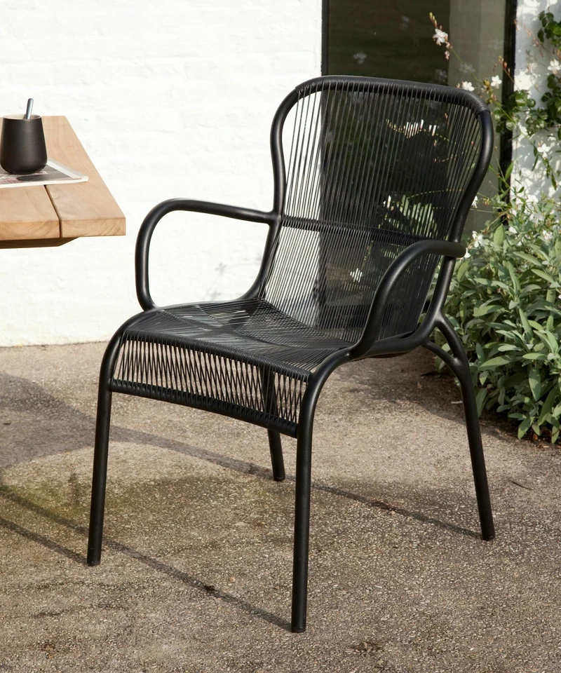 Chaise de repas extérieur noir Loop - Vincent Sheppard