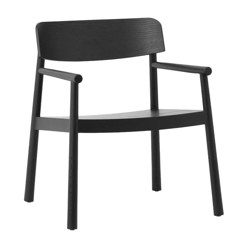 Fauteuil lounge en frêne noir et cuir noir Timb noir/ Ultra Leather noir - Normann Copenhagen