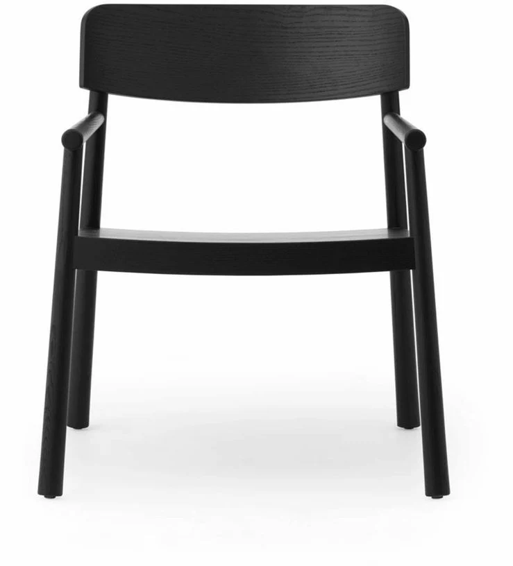 Fauteuil lounge en frêne noir et cuir noir Timb noir/ Ultra Leather noir - Normann Copenhagen