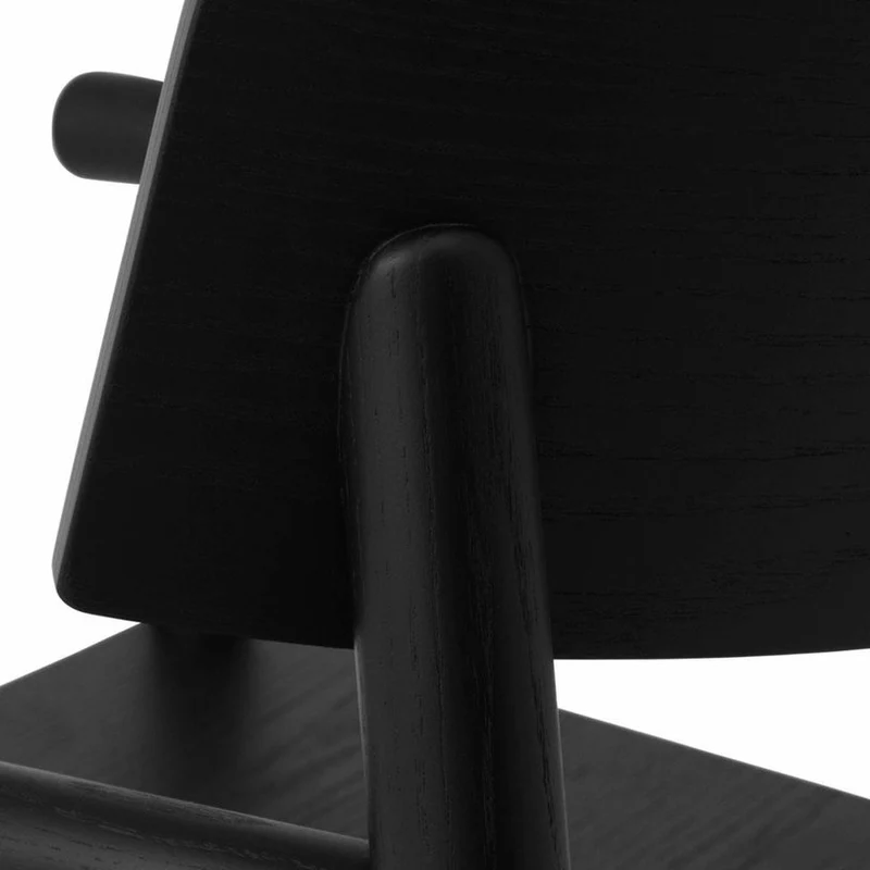Fauteuil lounge en frêne noir et cuir noir Timb noir/ Ultra Leather noir - Normann Copenhagen