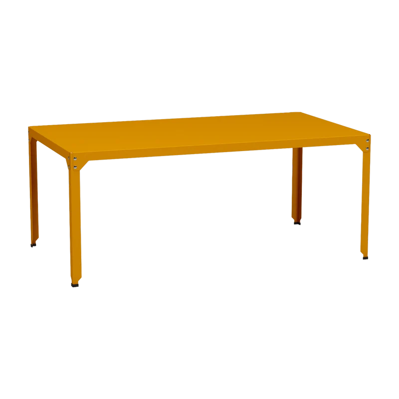 Table rectangulaire en acier mat safran 100 cm Hegoa - Matière Grise