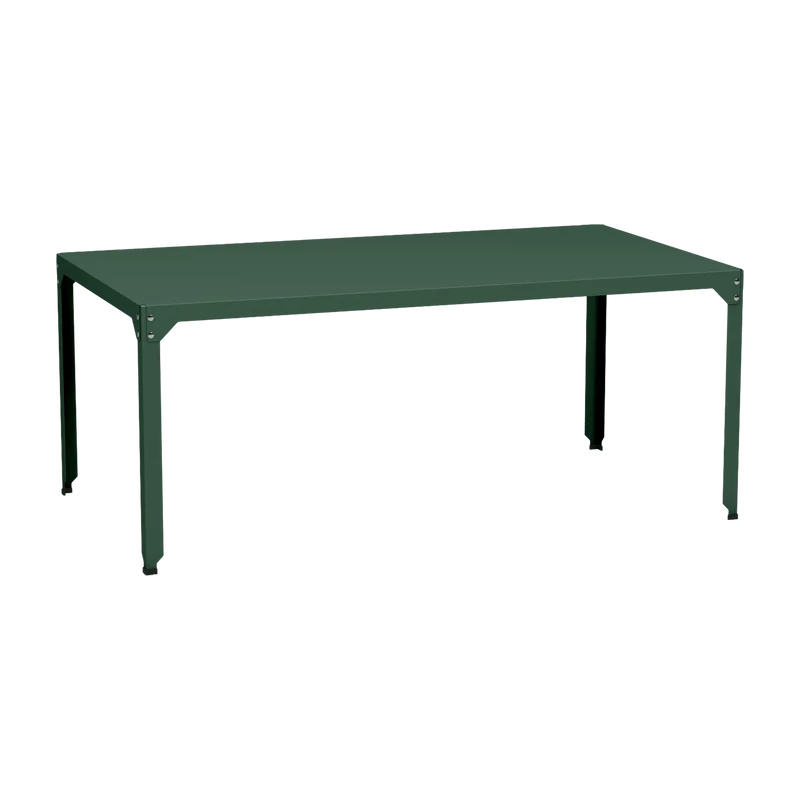 Table rectangulaire en acier mat olive 100 cm Hegoa - Matière Grise