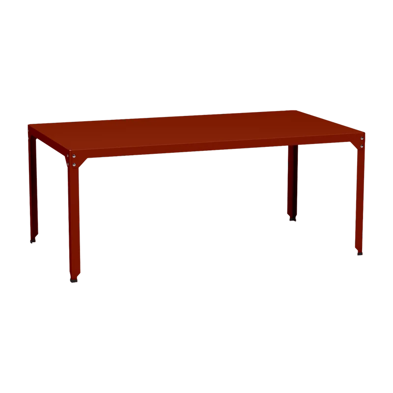Table rectangulaire en acier mat terracotta 100 cm Hegoa - Matière Grise