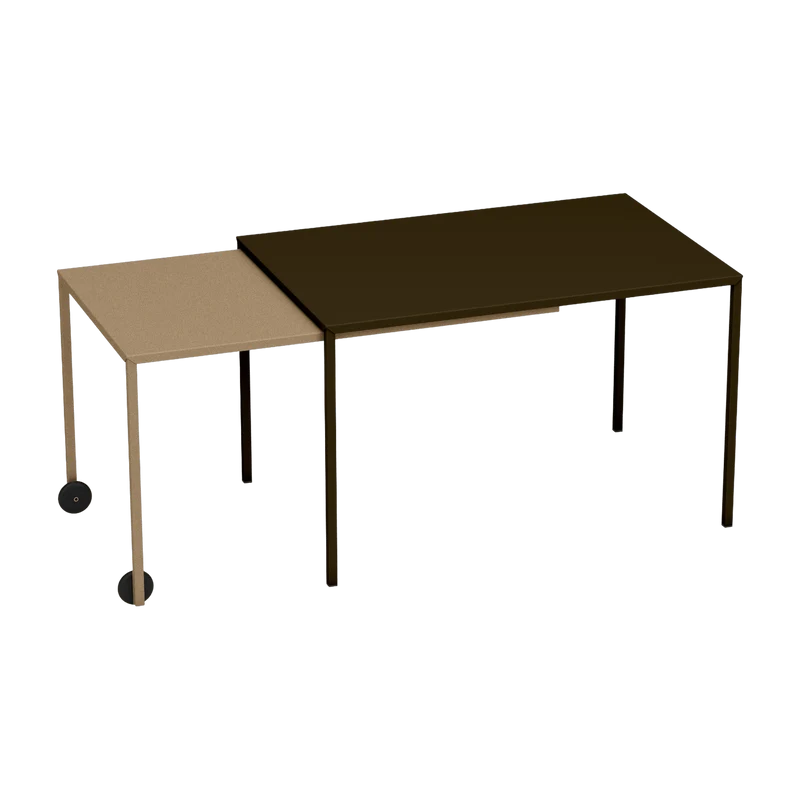 Table rectangulaire coulissante taupe et sable Rafale - Matière Grise