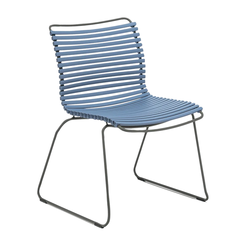 Chaise en métal et plastique bleu pigeon CLICK - Houe