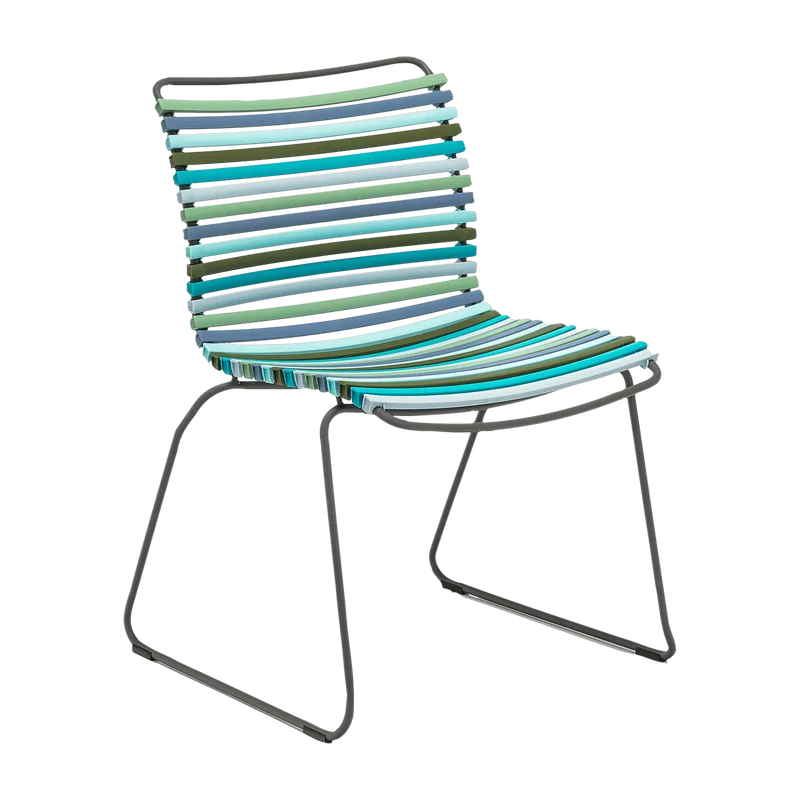 Chaise en métal et plastique bleu et vert multicolore CLICK - Houe