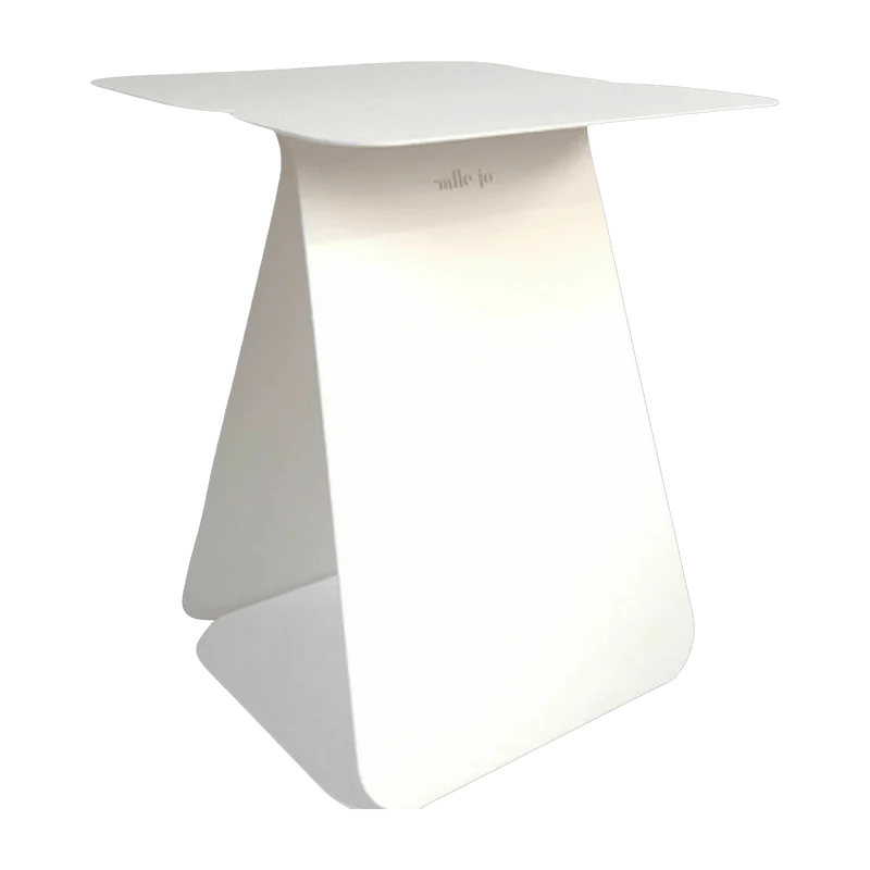 Table d'appoint rectangulaire en acier blanc mat Youmy - Mlle Jo