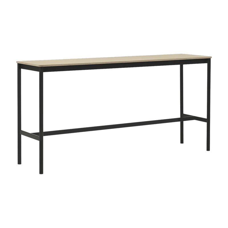 Table haute étroite noire et chêne 95 cm Base High - Muuto