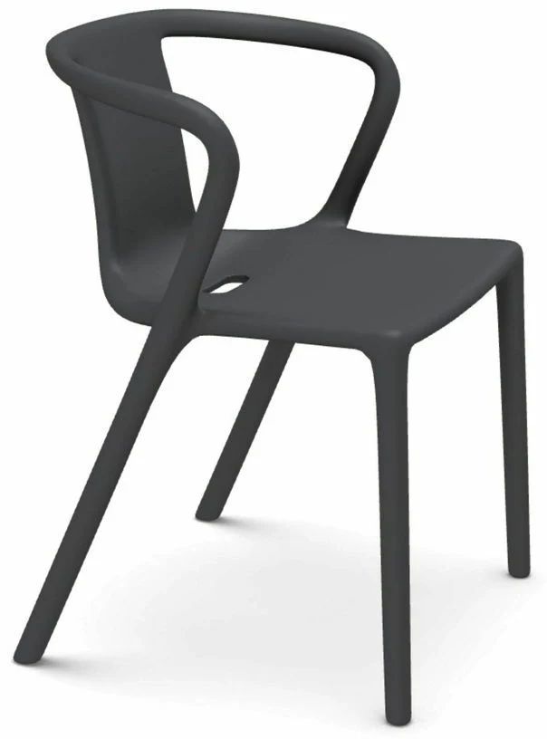 Chaise avec accoudoirs en polypropylène grise Air - Magis