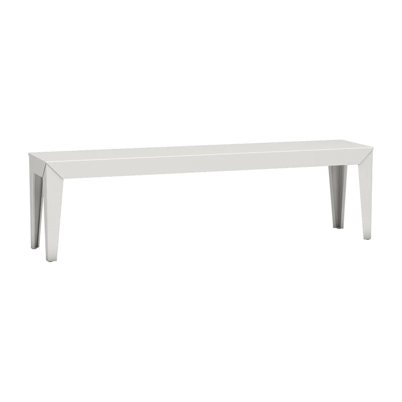 Banc en acier mat blanc 160 cm Zef - Matière Grise