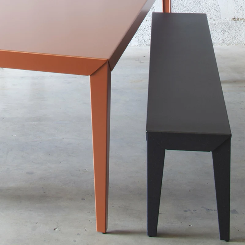 Banc en acier mat blanc 160 cm Zef - Matière Grise