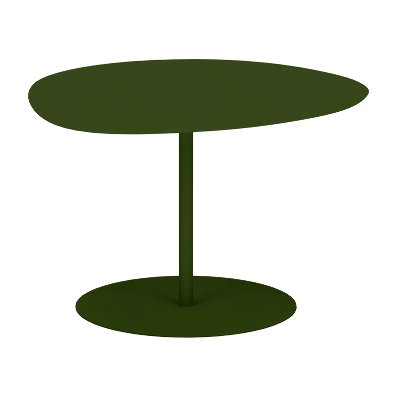 Table basse en acier mat kaki 40 cm Galet 01 - Matière Grise