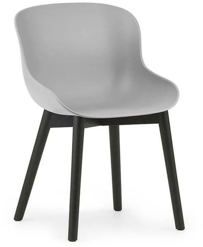 Chaise en chêne vernis noir et pp gris Hyg - Normann Copenhagen