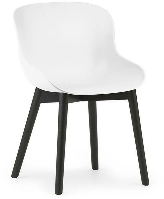Chaise en chêne vernis noir et pp blanc Hyg - Normann Copenhagen