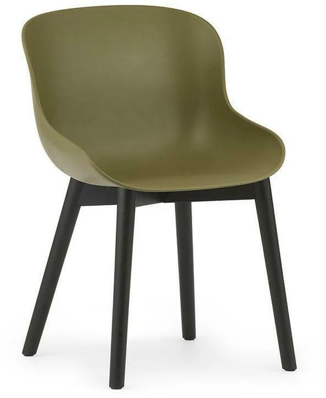 Chaise en chêne vernis noir et pp olive Hyg - Normann Copenhagen