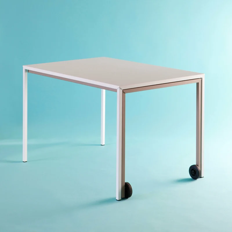 Table rectangulaire coulissante taupe et safran Rafale - Matière Grise