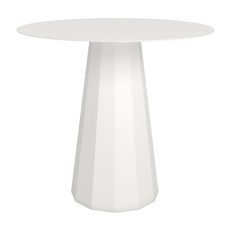 Table ronde en acier mat blanche 80 cm Ankara - Matière Grise