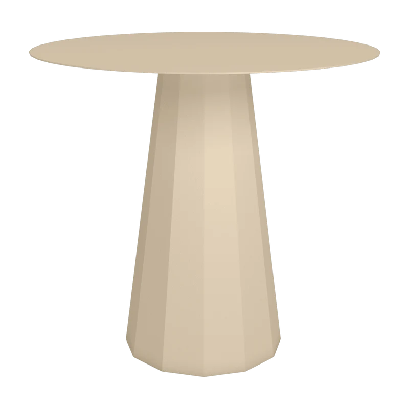 Table ronde en acier mat crème 80 cm Ankara - Matière Grise