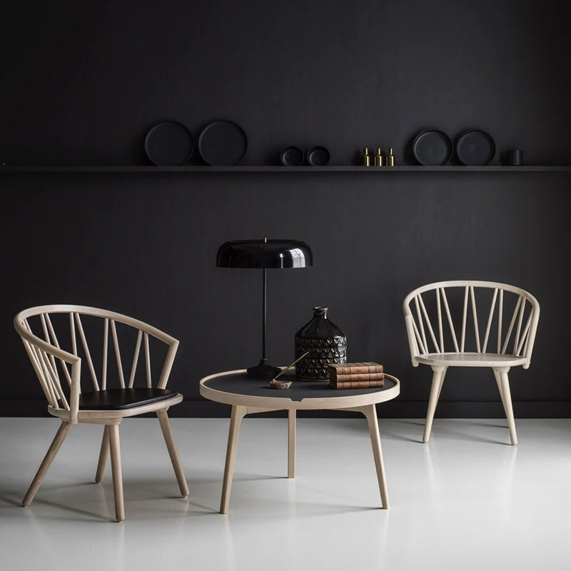 Fauteuil lounge en frêne noir ZigZag - Hans K