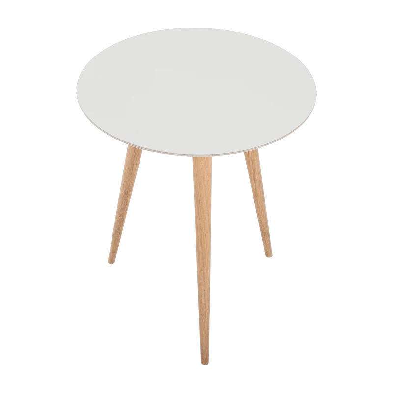 Table d'appoint ronde en chêne et plateau en linoléum gris 45 cm Arp - Gazzda