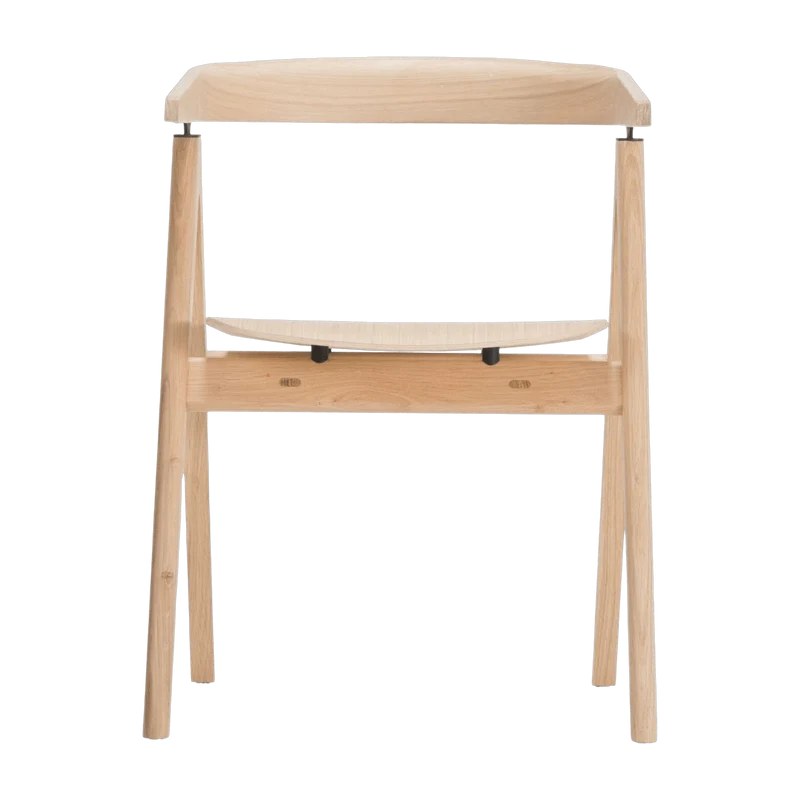 Chaise en chêne blanchi huilé et siège en chêne plaqué Ava - Gazzda