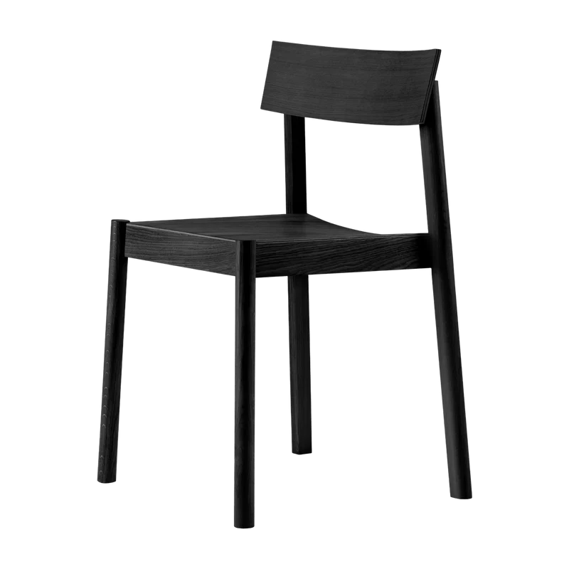 Chaise en chêne teinté noir et dossier rectangulaire Citizen - Emko