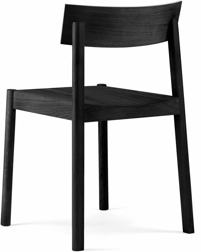 Chaise en chêne teinté noir et dossier rectangulaire Citizen - Emko