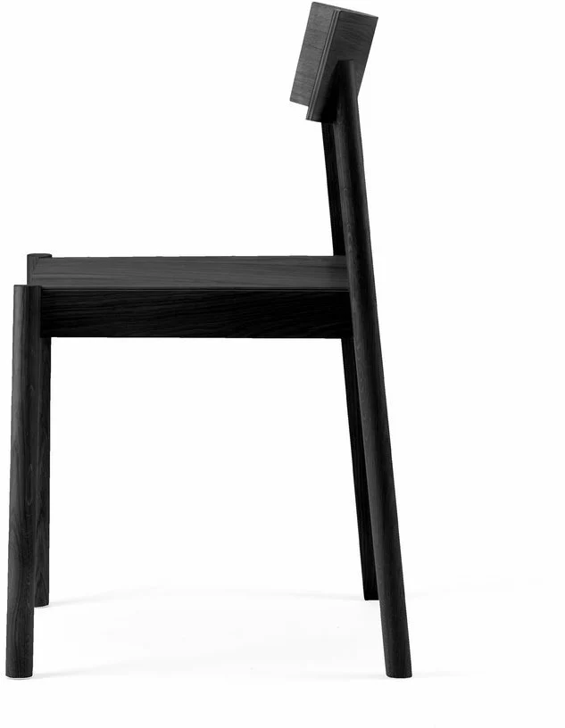 Chaise en chêne teinté noir et dossier rectangulaire Citizen - Emko