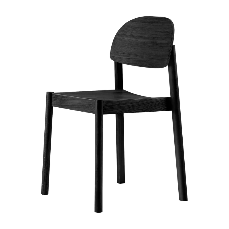 Chaise en chêne teinté noir et dossier oval Citizen - Emko