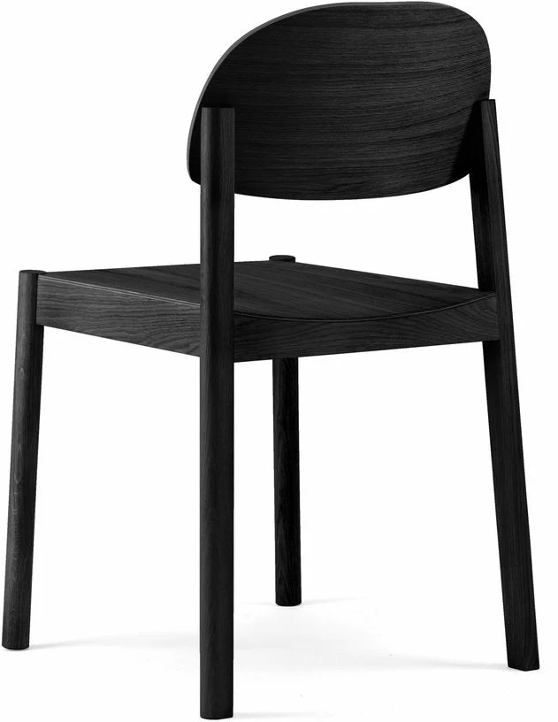 Chaise en chêne teinté noir et dossier oval Citizen - Emko